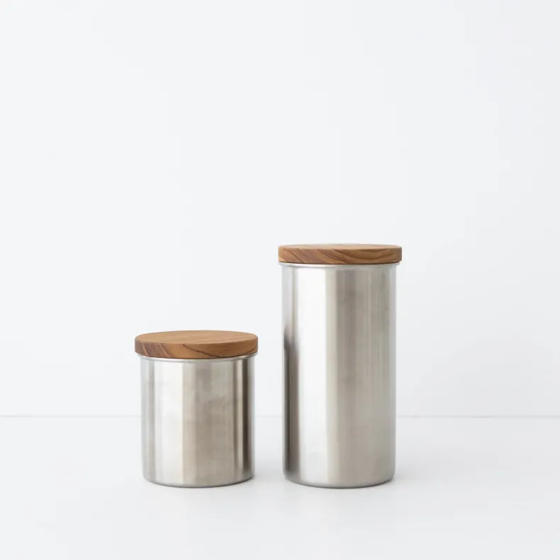 Elfin Metal Canister with Wood Lid