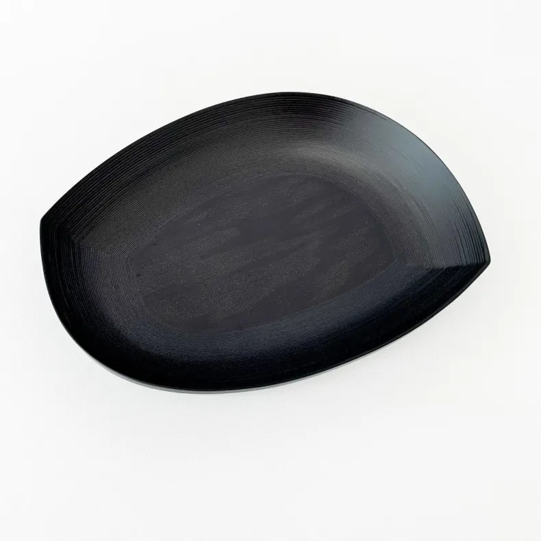 No Waste Bunaco Leaf Shaped Plate - Black