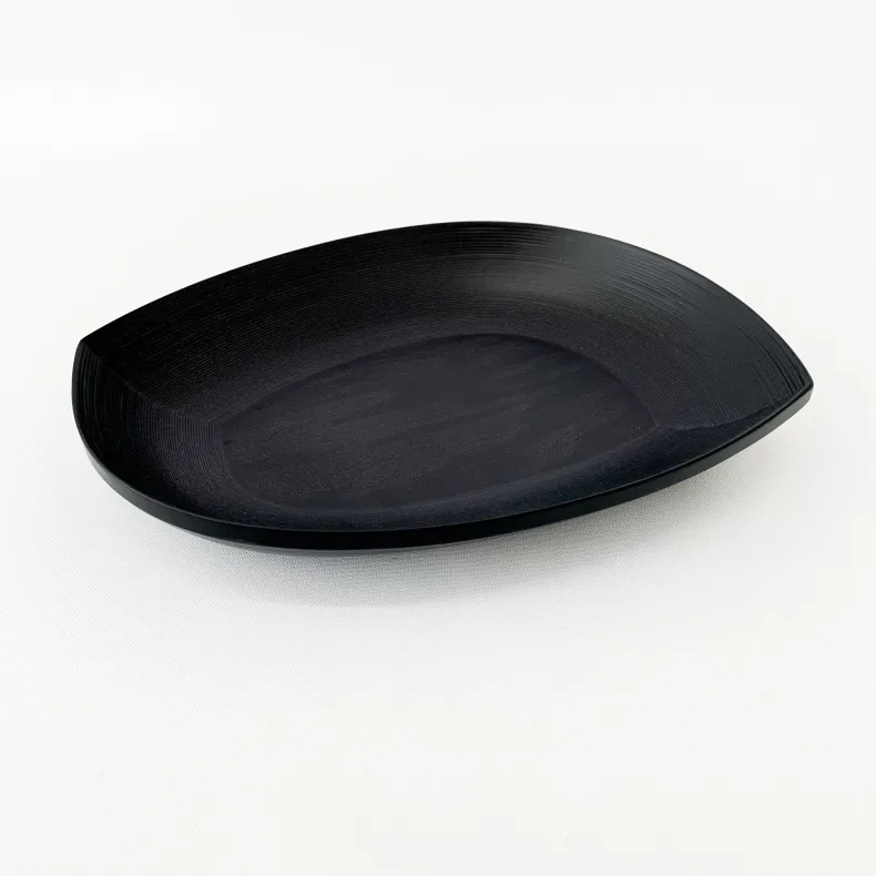 No Waste Bunaco Leaf Shaped Plate - Black
