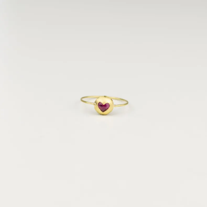 Black Barc 'Heart' Garnet Ring