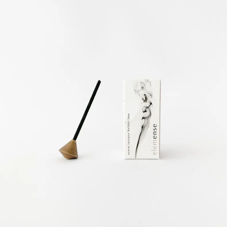 Elemense Acorn Brass Incense Holder
