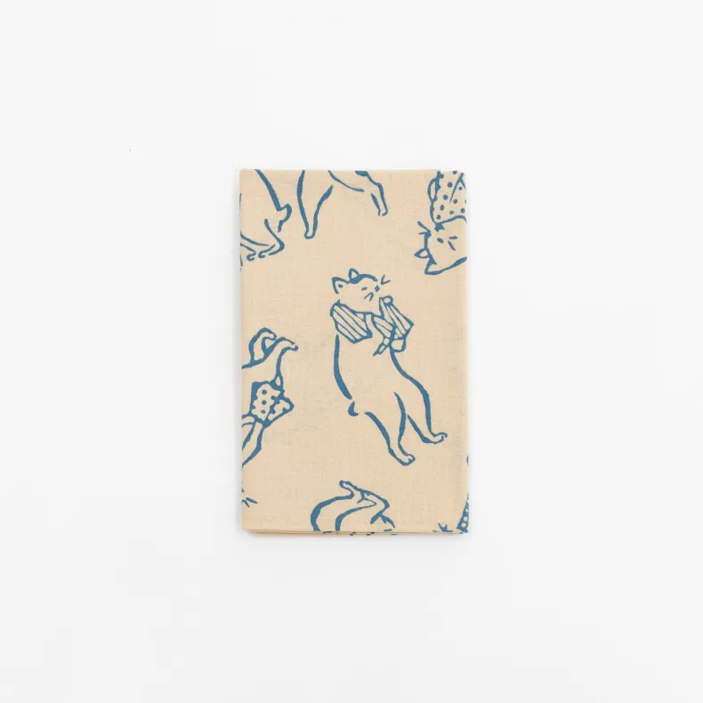 Tenugui - Cats Bathing in Blue