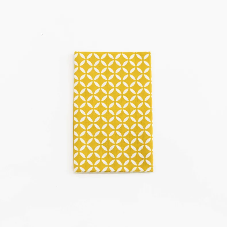 Tenugui - Yellow Diamond on White