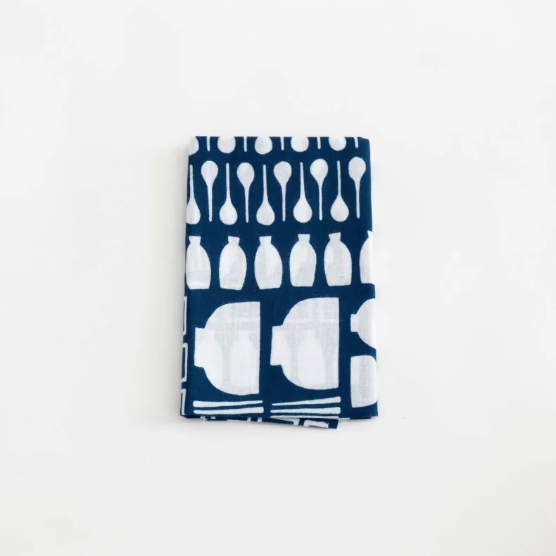 Tenugui - Kitchen Tools on Blue