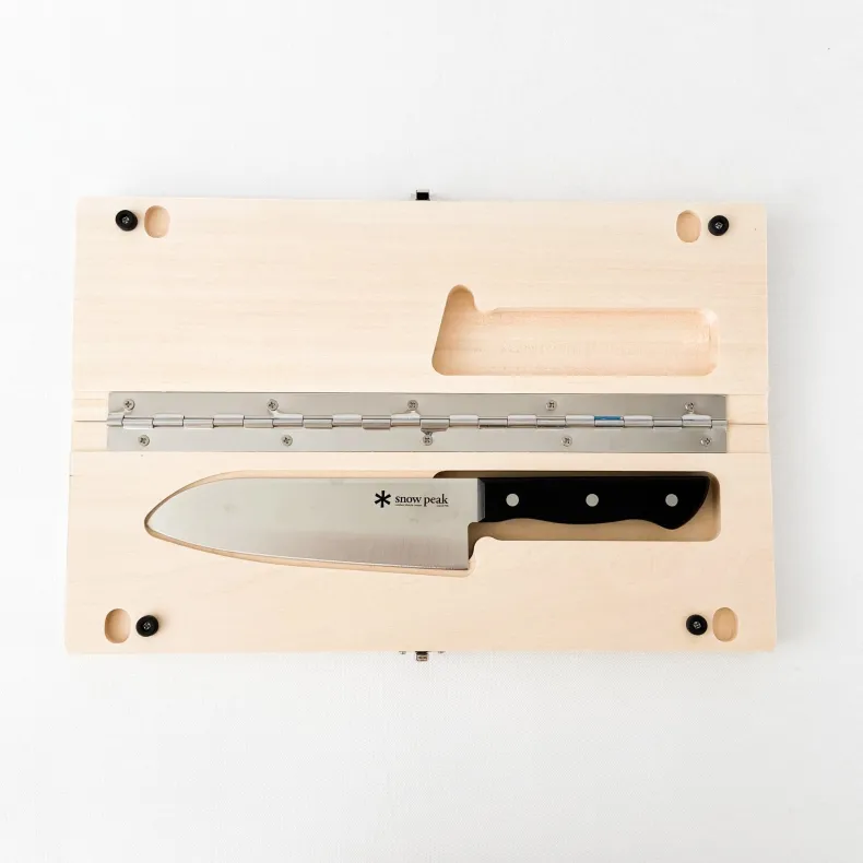 Snow Peak Cutting Board & Knife Set (L)