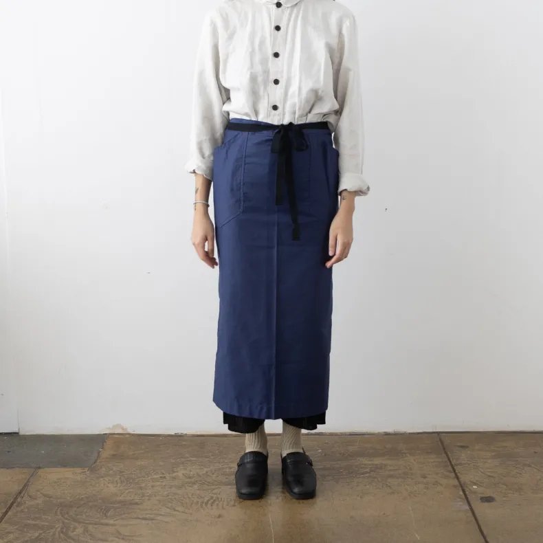 Hakui Long Waist Bistro Apron - Blue (6873-1)