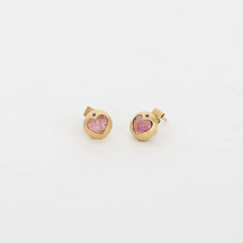 Black Barc 'Heart' Stud Earrings No. 14